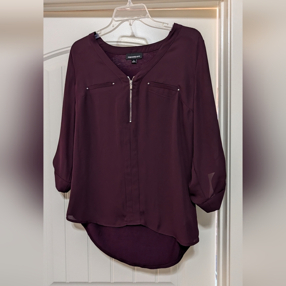 Forever 21 Deep Purple Blouse with Zipper